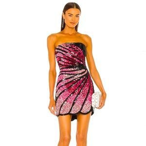 RETROFETE(NWT)SEQUINED BUTTERFLY SPRAPLESS ARABELLE PINK & BLACK DRESS